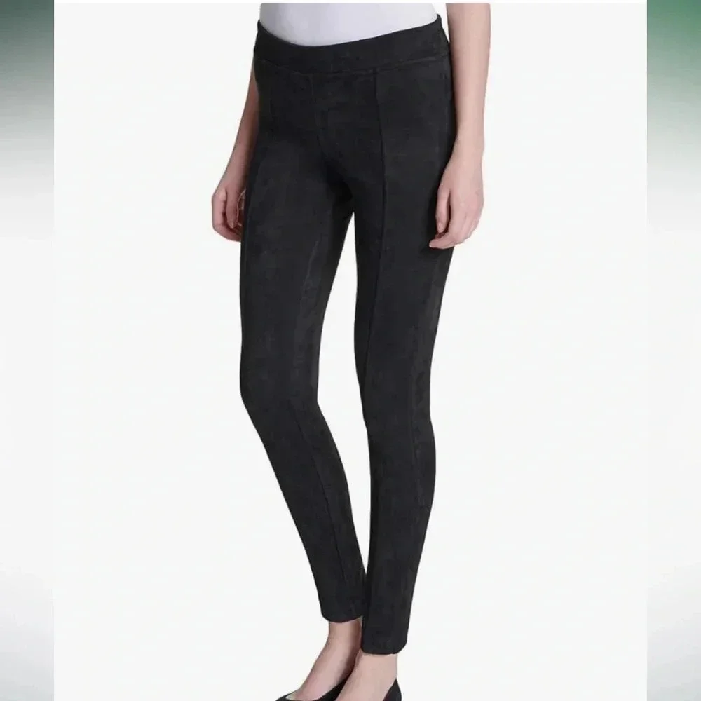 Andrew Marc Women's Black faux suede Pull-On Jeggings Size M - Picture 3 of 14